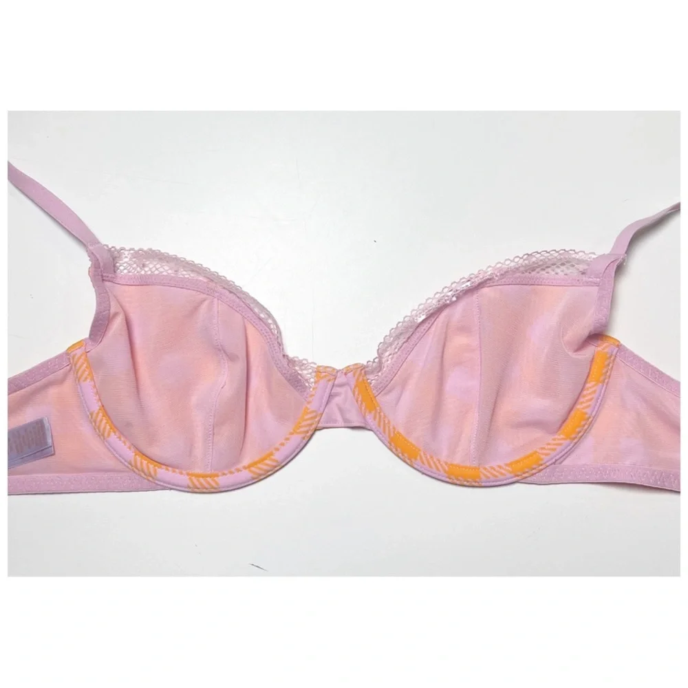 •SAVAGE X FENTY• Gingham Remix Unlined Plunge Bra Size‎ 32D